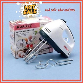 Máy đánh trứng khuấy bột cầm tay Scarlett 7 tốc độ công suất 180W kèm que đánh bằng thep không gỉ