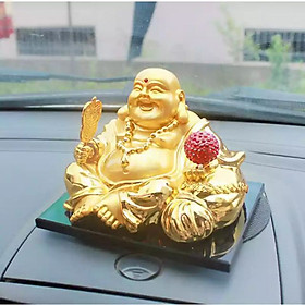 Tượng Phật Di Lặc chạy năng lượng mặt trời để bàn làm việc và taplo xe ô tô