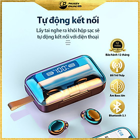 Mua Tai nghe Bluetooth FLOVEME F9 TWS 5.0 bản QUỐC TẾ không dây cảm ứng chống nước IPX5  chống ồn tích hợp sạc dự phòng 2500mAh - Hàng chính hãng