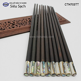 Mua Đũa Trắc Việt Nam đầu ốc Bào Ngư Úc (Hộp 10 Đôi tròn) CTH703TT - Sang trọng trên bàn ăn - An toàn cho sức khỏe
