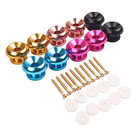 10 chiếc Kim Loại Dây Đeo Đàn Guitar Nút Khóa Đàn Guitar Bass Ukulele Đàn Mandolin Phụ Kiện