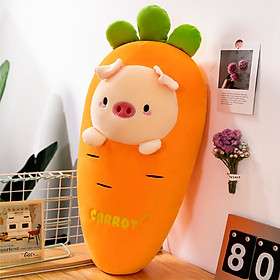 Thú Bông Quà Tặng Heo Hồng Hóa Trang Củ Cà Rốt Siêu Dễ Thương Siêu Mềm Mại 30cm Hot Trend