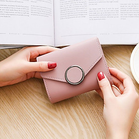 Bóp ví nữ cầm tay mini V092 khóa tròn nhiều ngăn nhỏ gọn phong cách đơn giản, thời trang, dễ thương