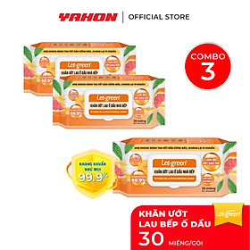 Khăn Ướt Lau Bếp LET-GREEN | Sạch Nhanh Ố Dầu, Kháng Khuẩn Hiệu Quả | 30 Tờ/Bao