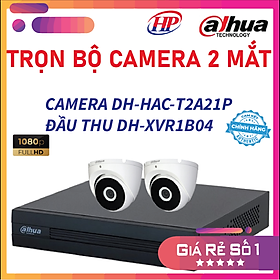 Mua Bộ camera an ninh DH-HAC-T2A21P bán cầu hồng ngoại  vỏ kim loại (01/02/03/04 Mắt 2.0 MP)đầy đủ phụ kiện  Hàng chính hãng
