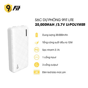 Mua Sạc dự phòng 9FIT Lite 20 000mAh /3.7V Li-Polymer - 9PL20K03B  hỗ trợ sạc nhanh - Hàng chính hãng
