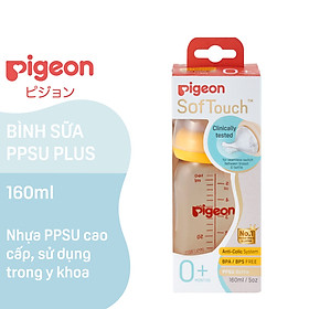 Bình sữa cổ rộng PPSU Plus Pigeon 160ml/ 240ml