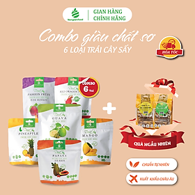 Combo Giàu Chất Sơ 6 Trái Cây Sấy Nonglamfood | Ăn vặt tăng cường đề kháng, vitamin, tốt cho tiêu hóa