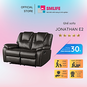 Ghế sofa đôi ngã lưng thư giãn bằng điện sang trọng SMLIFE Jonathan E2 | D157 x  R96 x C99cm | nâng hạ lưng ghế