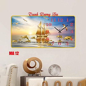 Mua Tranh Đồng Hồ Treo Tường tráng gương ️giá xởng️ Đồng Hồ Pha Lê Trang Trí Decor Nhà Cửa Phòng Khách kim trôi KT 30x60cm