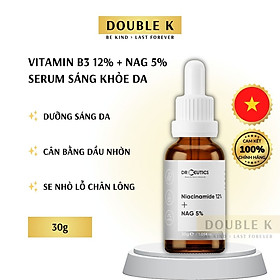 DrCeutics Niacinamide 12% + NAG 5% - Serum Sáng Da, Mờ Thâm Mụn, Se Nhỏ Lỗ Chân Lông - Double K