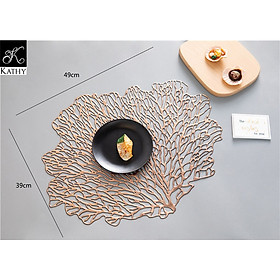 Khăn lót bàn ăn cao cấp không thấm nước phong cách hiện đại màu hồng CORAL 7171H