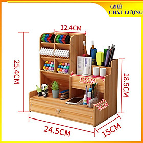 Mua Tủ kệ gỗ B17 chứa văn phòng phẩm để bàn có ngăn kéo  Kệ bút màu để bàn  kệ để đồ dùng học tập