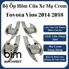 Bộ Ốp Hõm Cửa Dành Cho Xe Toyota Vios 2014 - 2018 Mạ Crom Cao Cấp