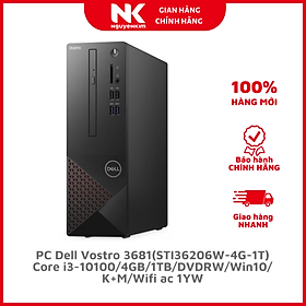 Mua PC Dell Vos 3681(STI36206W-4G-1T)i3-10100/4GB/1TB/DVDRW/Win10/K+M/Wifi ac 1YW - Hàng Chính Hãng
