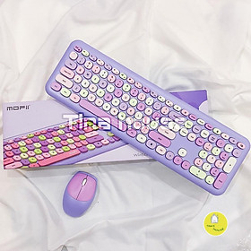 Bàn Phím Cơ Layout 40 | Top bán chạy Lazada Shopee Sendo Tiki 12 Bộ Bàn Phím Chuột Giả Cơ Không Dây Candy Mofii Dễ Thương 100% layout - Tặng sticker - Hàng Chính Hãng