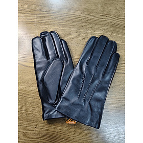 Găng tay nam da dê lót lông cao cấp BHY2221 Cản gió, chống ngấm nước... Bao tay nam lái xe mùa đông