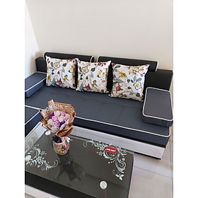 Mua Bộ sofa phòng Khách 2m2 dành cho chung cư Juno Sofa bao gồm đủ gối  đôn và bàn trà kính
