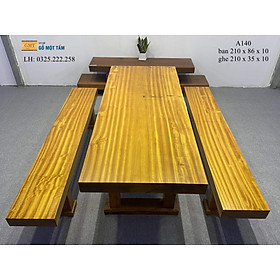 Mua Bộ K3 Gỗ Gõ Vàng  Bàn Ghế K3 Gỗ Gõ Vàng  Bàn Ghế K3 Gỗ Gõ Vàng Nguyên Tấm Dài 2 10m Rộng 86cm Dày 10cm