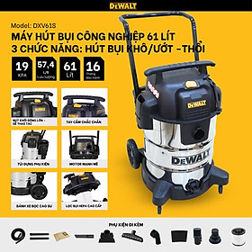 Mua Máy hút bụi Công nghiệp 3 chức năng Dewalt DXV61S – 61L – 19Kpa-HÀNG CHÍNH HÃNG