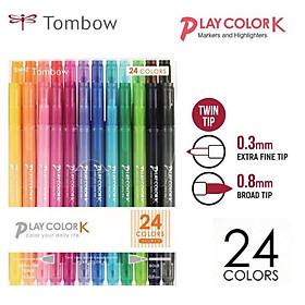 BỘ BÚT HIGHLIGHT 2 ĐẦU TOMBOW PLAY COLOR K 12/24/36 MÀU