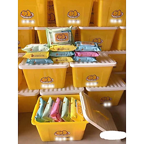 Mua Combo 10 Gói Khăn Ướt Kèm Thùng Nhựa LV.Duking Kute Siêu Hot
