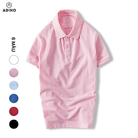 Hình ảnh Áo polo nam màu hồng phối viền chìm ADINO vải cotton polyester mềm dáng slimfit công sở trẻ trung năng động AP85