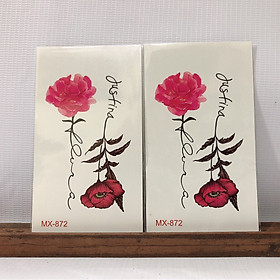 Combo 2 hình xăm dán tattoo đặc biệt chủ đề hoa chữ ký, sen xinh và cỏ mai mắn10x6cm- phù hợp vị trí ở tay, chân, đùi, ngực, vai, lưng, cơ thể...