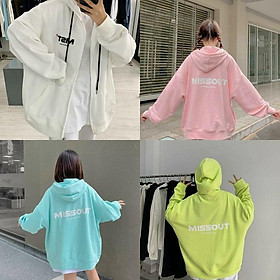 Hình ảnh Áo Khoác Nỉ Missout Khoác Nữ Đủ Màu - Form Unisex Kiểu Áo Hoodie Có Dây Kéo Nữ Size M và L