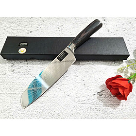 Mua DAO - DAO BẾP NHẬT BẢN SANTOKU THÉP DAMASCUS MÃ A3 DT116 nt topcomshop vn