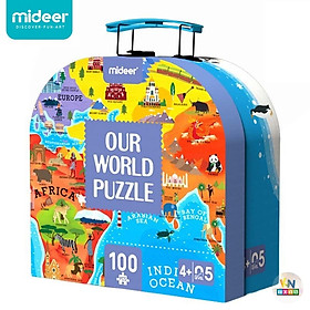 Đồ chơi ghép hình Mideer MD3027 - Khám phá thế giới 100 mảnh ghép