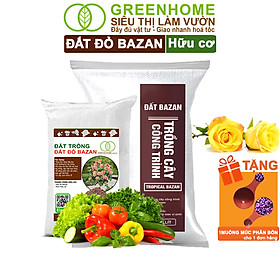 Đất Đỏ Bazan Greenhome, Bao 20 Lít (12kg), Đất Trồng Cây, Bổ Sung Phân Hữu Cơ, Vi Sinh Trồng Hoa Hồng, Kiểng Lá, Rau