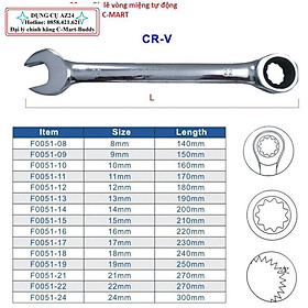 22mm Cờ lê vòng miệng tự động F0051-22 C-MART