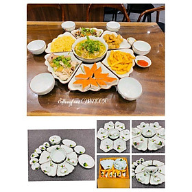Mua Bộ bát đĩa hoa mặt trời vẽ tâm sen