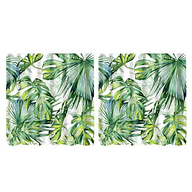 2x Bathroom Decor Shower Curtain Waterproof Fabric with Hooks Frond#1