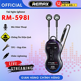 Tai nghe bass mạnh mẽ/Tai Nghe Gaming Remax RM-598 Có Dây Nhét Tai Chơi Game Chống Ồn Có Mic In Ear Cho Điện Thoại Hàng Chính Hãng