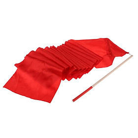 Dance Ribbon, Ballet Twirling Streamer, Art Rhythmic Gymnastics Ribbon Hot Red-Durable and Safe to Use With Non-slip Wood Rod