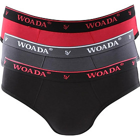 Combo 3 Quần Lót Nam Woada Brief Cotton 4 Chiều LK19 Màu Ngẫu Nhiên (Size