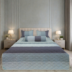 Bộ chăn drap gối Hometex cotton hoa thoáng mát, hoa văn phong phú - C