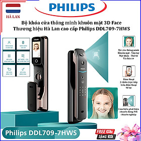 Mua Bộ khóa cửa thông minh khuôn mặt 3D   Face  vân tay  thẻ từ  mật khẩu và chìa cơ   Hà Lan cao cấp Philips - DDL709-7HWS