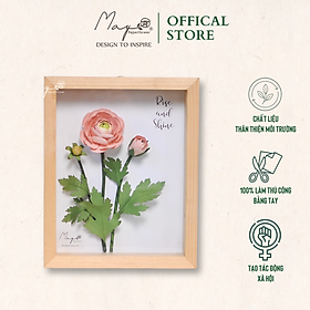 Tranh hoa giấy handmade trang trí cao cấp SIMPLICITY Hoa Mao Lương 20x25 - Maypaperflower Hoa giấy nghệ thuật