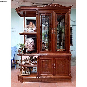 Tủ Rượu Gỗ Xoan Đào kèm Kệ Trang Trí