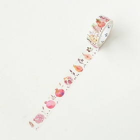 Washi tape cute Hoa quả miếng dán dễ thương trang trí sổ tay bullet journal nhật ký Lalunavn - A05