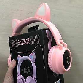 Mua Tai nghe headphone tai mèo không dây bluetooth bass tốt tích hợp đèn led đàm thoại 2 chiều