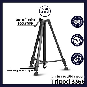 Mua Chân Tripod 3366 giá đỡ điện thoại  máy ảnh  Giá đỡ máy chiếu cao 150cm có tay cầm cực chắc chắn