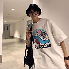 Áo Thun Nữ Tay Lỡ - Áo Phông Nam Nữ Form Rộng Freesize Ulzzang Vải Chất Cotton Mịn Mát Kita Unisex - Mẫu Mèo DEEPOPCLO