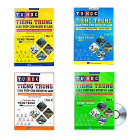 Hình ảnh Sách-Combo: Tự học tiếng Trung cho người đi làm văn phòng - công xưởng - chuyên ngành tập 1+2+3+4+DVD tài liệu