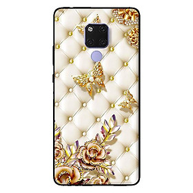 Ốp lưng in cho Huawei Mate 20 mẫu Bướm Vàng Giả Da - Hàng chính hãng