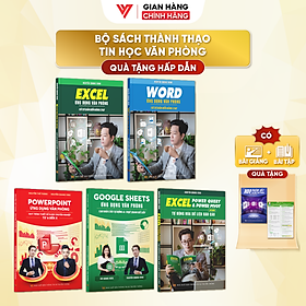Combo 5 Sách Word - Excel - Power Point - Google Sheet - Power Query ĐÀO TẠO TIN HỌC Ứng Dụng Văn Phòng Kèm Video Hướng Dẫn - Accord Publishing