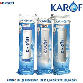 Bộ 3 lõi lọc thô Karofi 123 lõi số 2 CTO GAC (lưới) dùng cho các máy lọc Karofi O-P1310, S-S038.... - Hàng Chính Hãng